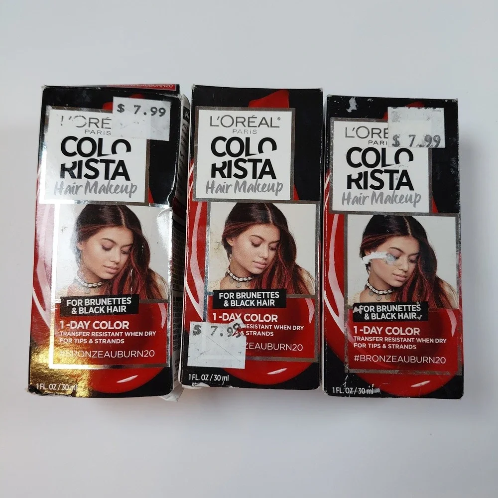 (3) L'Oreal Colorista Hair Makeup Auburn Bronze20 - 1 Day Color